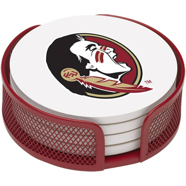 Thirstystone VFLSU-HA22 Stoneware Drink Coaster Set with Holder Florida State University Thirstystone VFLSU-HA22 Stoneware Drink Coaster Set with Holder Florida State University
